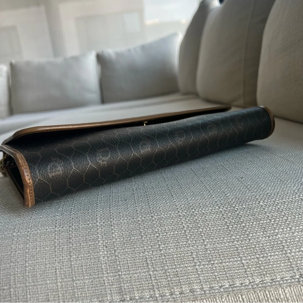 Dior Brown Honeycomb Coated Canvas Chain Crossbody Bag Dark brown - Picture 6 of 8